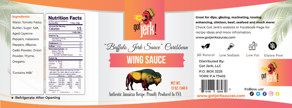 Buff'lo Soulja Wing Sauce | Authentic Recipe | 12 oz. Bottle