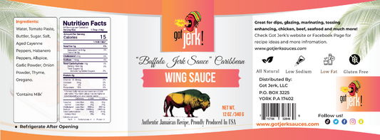 Got Jerk! Hot n’ Tasty Bufflo Soulja Wing Sauce | Authentic Recipe | 12 oz. Bottle